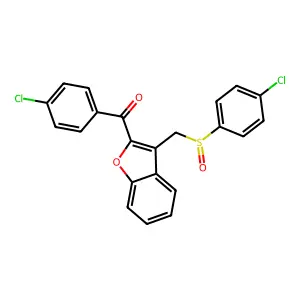 (4-chlorophenyl)(3-{[(4-chlorophenyl)sulfinyl]methyl}-1-benzofuran-2-yl)methanone structure