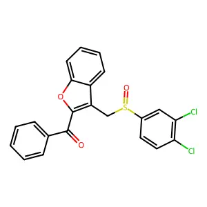 (3-{[(3,4-Dichlorophenyl)sulfinyl]methyl}-1-benzofuran-2-yl)(phenyl)methanone structure
