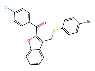 (3-{[(4-Bromophenyl)sulfanyl]methyl}-1-benzofuran-2-yl)(4-chlorophenyl)methanone structure