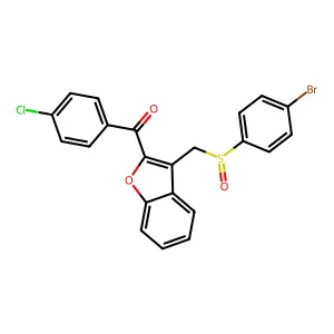 (3-{[(4-Bromophenyl)sulfinyl]methyl}-1-benzofuran-2-yl)(4-chlorophenyl)methanone structure