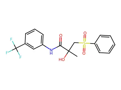 3-(benzenesulfonyl)-2-hydroxy-2-methyl-N-[3-(trifluoromethyl)phenyl]propanamide structure