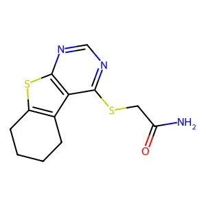 2-(5,6,7,8-Tetrahydro[1]benzothieno[2,3-d]pyrimidin-4-ylsulfanyl)acetamide structure