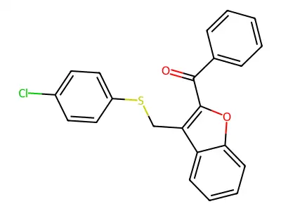 (3-{[(4-Chlorophenyl)sulfanyl]methyl}-1-benzofuran-2-yl)(phenyl)methanone structure