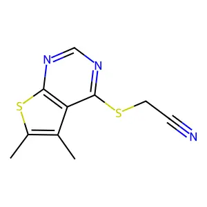 2-(5,6-Dimethylthieno[2,3-d]pyrimidin-4-yl)sulfanylacetonitrile structure