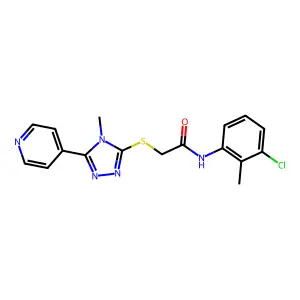 N-(3-chloro-2-methylphenyl)-2-{[4-methyl-5-(pyridin-4-yl)-4H-1,2,4-triazol-3-yl]sulfanyl}acetamide structure