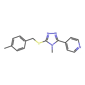 4-[4-Methyl-5-(4-methyl-benzylsulfanyl)-4H-[1,2,4]triazol-3-yl]-pyridine structure