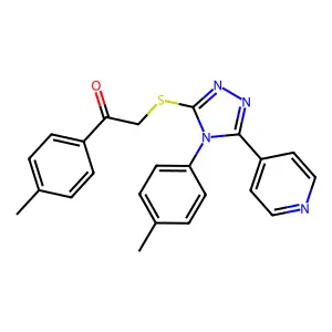1-(4-ME-PH)-2-((4-(4-ME-PH)-5-(4-Pyridinyl)-4H-1,2,4-triazol-3-YL)thio)ethanone structure