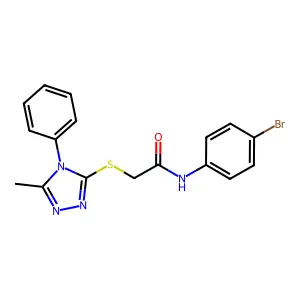 N-(4-bromophenyl)-2-[(5-methyl-4-phenyl-1,2,4-triazol-3-yl)sulfanyl]acetamide structure