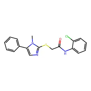 N-(2-chlorophenyl)-2-((1-methyl-5-phenyl-1H-imidazol-2-yl)thio)acetamide structure