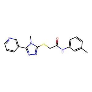 2-(4-methyl-5-(3-pyridyl)(1,2,4-triazol-3-ylthio))-N-(3-methylphenyl)acetamide structure