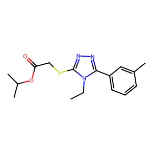 Isopropyl 2-((4-ethyl-5-(m-tolyl)-4H-1,2,4-triazol-3-yl)thio)acetate structure