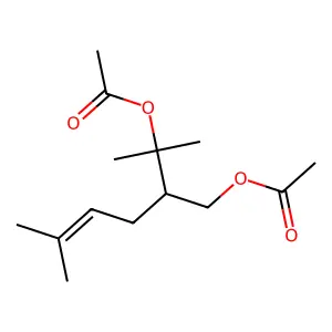 3-Methyl-2-(3-methylbut-2-enyl)butane-1,3-diyl diacetate structure