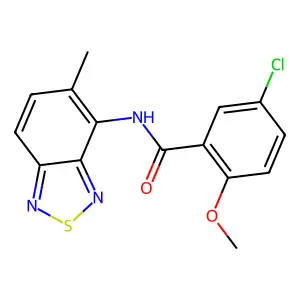 5-chloro-2-methoxy-N-(5-methyl-2,1,3-benzothiadiazol-4-yl)benzamide structure
