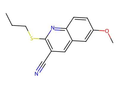 6-(Methyloxy)-2-(propylsulfanyl)quinoline-3-carbonitrile structure