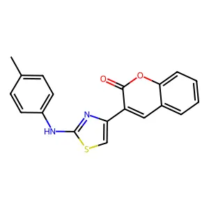 3-(2-(p-tolylamino)thiazol-4-yl)-2H-chromen-2-one structure