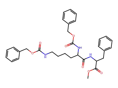N,N'-Bis(carbobenzyloxy)lysylphenylalanine methyl ester structure