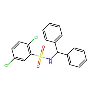 2,5-dichloro-N-(diphenylmethyl)benzenesulfonamide structure