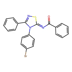 N-[4-(4-bromophenyl)-3-phenyl-1,2,4-thiadiazol-5-ylidene]benzamide structure