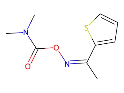 (1-thiophen-2-ylethylideneamino) N,N-dimethylcarbamate structure