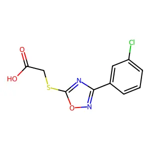 2-{[3-(3-Chlorophenyl)-1,2,4-oxadiazol-5-yl]sulfanyl}acetic acid structure