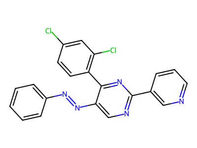 [4-(2,4-Dichlorophenyl)-2-pyridin-3-ylpyrimidin-5-yl]-phenyldiazene structure