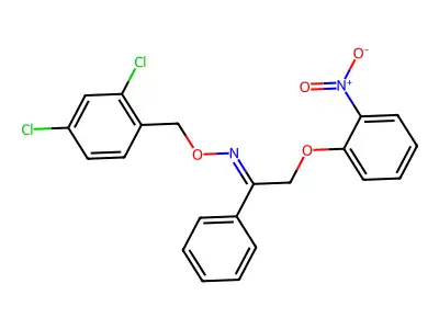 2-(2-Nitrophenoxy)-1-phenylethanone O-[(2,4-dichlorophenyl)methyl]oxime structure