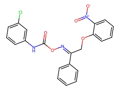 [[2-(2-nitrophenoxy)-1-phenylethylidene]amino] N-(3-chlorophenyl)carbamate structure