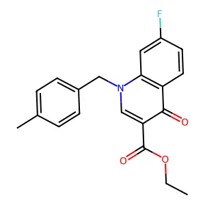 Ethyl 7-fluoro-1-(4-methylbenzyl)-4-oxo-1,4-dihydro-3-quinolinecarboxylate structure