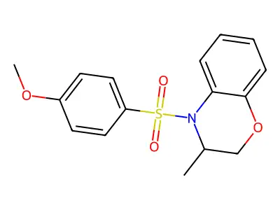 methyl 4-[(3-methyl-2,3-dihydro-4H-1,4-benzoxazin-4-yl)sulfonyl]phenyl ether structure