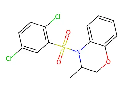 4-[(2,5-dichlorophenyl)sulfonyl]-3-methyl-3,4-dihydro-2H-1,4-benzoxazine structure