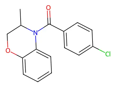 (4-Chlorophenyl)(2,3-dihydro-3-methyl-4H-1,4-benzoxazin-4-yl)methanone structure