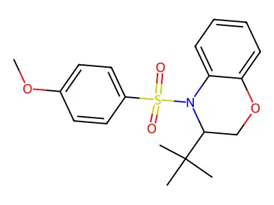 3-(tert-butyl)-4-[(4-methoxyphenyl)sulfonyl]-3,4-dihydro-2H-1,4-benzoxazine structure
