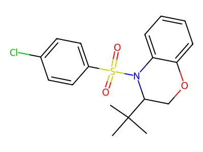 3-(tert-butyl)-4-[(4-chlorophenyl)sulfonyl]-3,4-dihydro-2H-1,4-benzoxazine structure