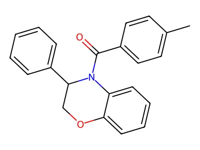 (4-methylphenyl)(3-phenyl-2,3-dihydro-4H-1,4-benzoxazin-4-yl)methanone structure