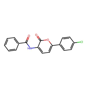 N-[6-(4-chlorophenyl)-2-oxo-2H-pyran-3-yl]benzenecarboxamide structure