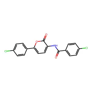 4-chloro-N-[6-(4-chlorophenyl)-2-oxopyran-3-yl]benzamide structure