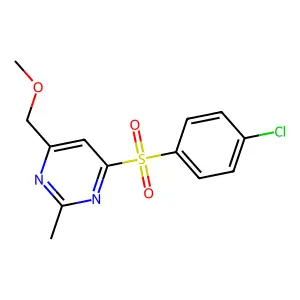4-Chlorophenyl 6-(methoxymethyl)-2-methyl-4-pyrimidinyl sulfone structure