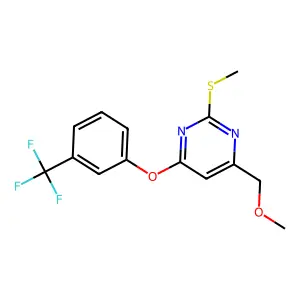 4-(Methoxymethyl)-2-(methylsulfanyl)-6-[3-(trifluoromethyl)phenoxy]pyrimidine structure