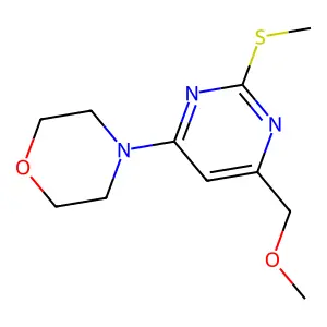 4-[6-(Methoxymethyl)-2-(methylsulfanyl)-4-pyrimidinyl]morpholine structure