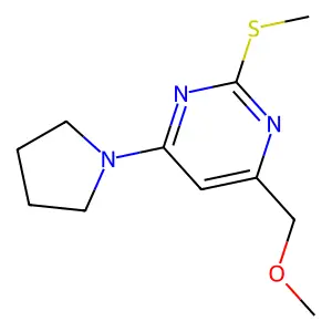 4-(Methoxymethyl)-2-(methylsulfanyl)-6-(1-pyrrolidinyl)pyrimidine structure