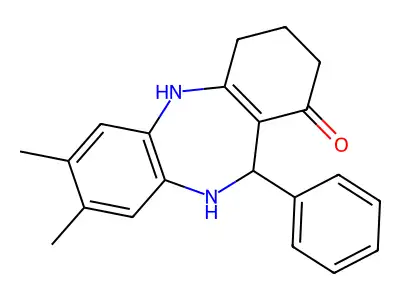 2,3-Dimethyl-6-phenyl-5,6,8,9,10,11-hexahydrobenzo[b][1,4]benzodiazepin-7-one structure
