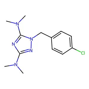 N-[1-(4-chlorobenzyl)-3-(dimethylamino)-1H-1,2,4-triazol-5-yl]-N,N-dimethylamine structure
