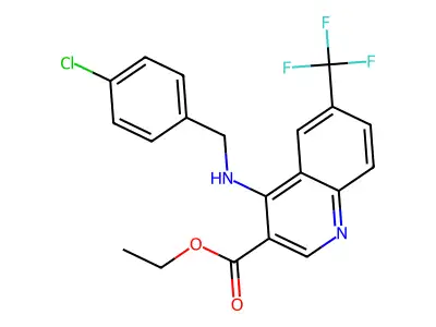 Ethyl 4-((4-chlorobenzyl)amino)-6-(trifluoromethyl)-3-quinolinecarboxylate structure