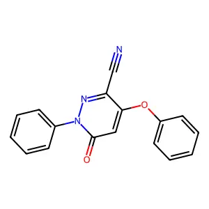 6-Oxo-4-phenoxy-1-phenyl-1,6-dihydro-3-pyridazinecarbonitrile structure