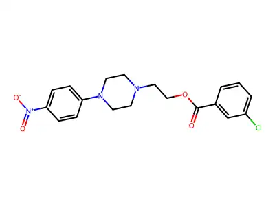 2-[4-(4-Nitrophenyl)piperazino]ethyl 3-chlorobenzenecarboxylate structure