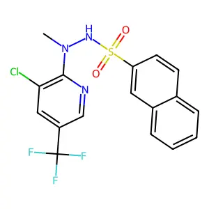 N'-[3-chloro-5-(trifluoromethyl)pyridin-2-yl]-N'-methylnaphthalene-2-sulfonohydrazide structure