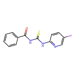 N-benzoyl-N'-(5-iodo-2-pyridinyl)thiourea structure