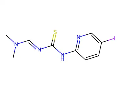 N-[(dimethylamino)methylene]-N'-(5-iodo-2-pyridinyl)thiourea structure