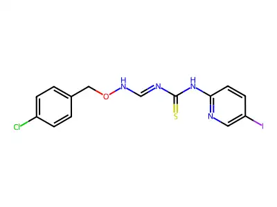 1-[[(4-Chlorophenyl)methoxyamino]methylidene]-3-(5-iodo-2-pyridinyl)thiourea structure