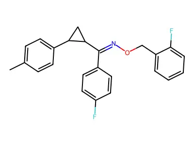 1-(4-fluorophenyl)-N-[(2-fluorophenyl)methoxy]-1-[2-(4-methylphenyl)cyclopropyl]methanimine structure